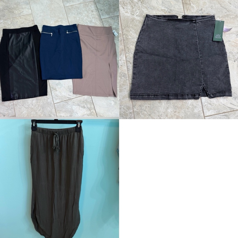 Women’s Pencil Skirts Blue Tan Black